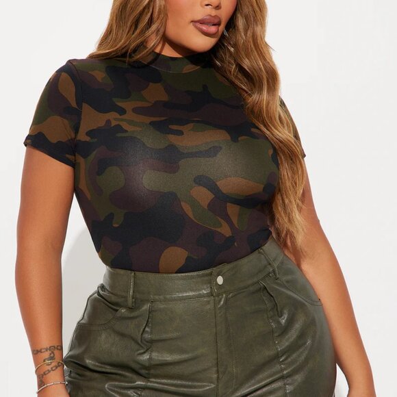 Camouflage Army fatigue Print Body Suit NEW , Camouflage bodysuit, Large - Picture 4 of 6